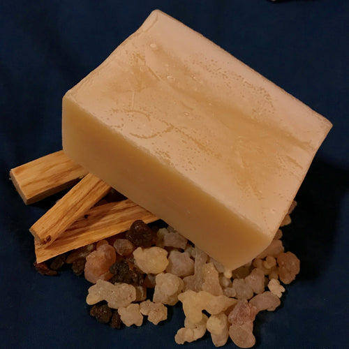 Photograph of a bar of Earthbound Arts signature scent soap